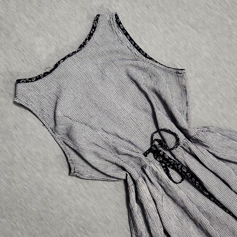 Vintage Dressing Clio Patchwork Houndstooth Black… - image 2